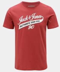 Červené tričko s potiskem Jack & Jones Logo Tee