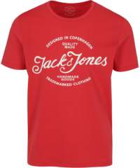 Červené tričko s potiskem Jack & Jones New Raffa