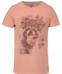 Růžové slim fit tričko s potiskem Blend