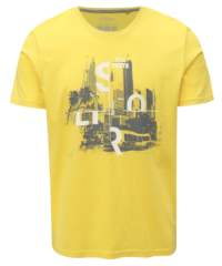 Žluté pánské regular fit tričko s potiskem s.Oliver