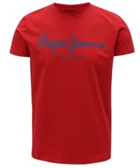 Červené pánské slim tričko s potiskem Pepe Jeans Original stretch