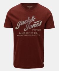 Cihlové tričko s potiskem a s krátkým rukávem Jack & Jones Super Tee