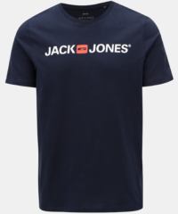 Modré tričko s potiskem & Jones