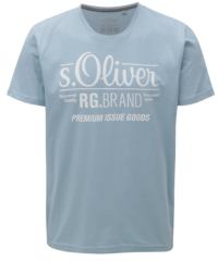 Světle modré pánské tričko s potiskem s.Oliver