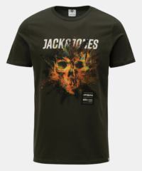 Tmavě zelené tričko s potiskem Jack & Jones Rico